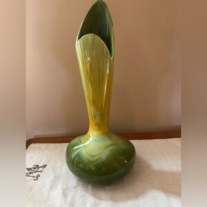 Elegant Green and Yellow Ceramic Vase